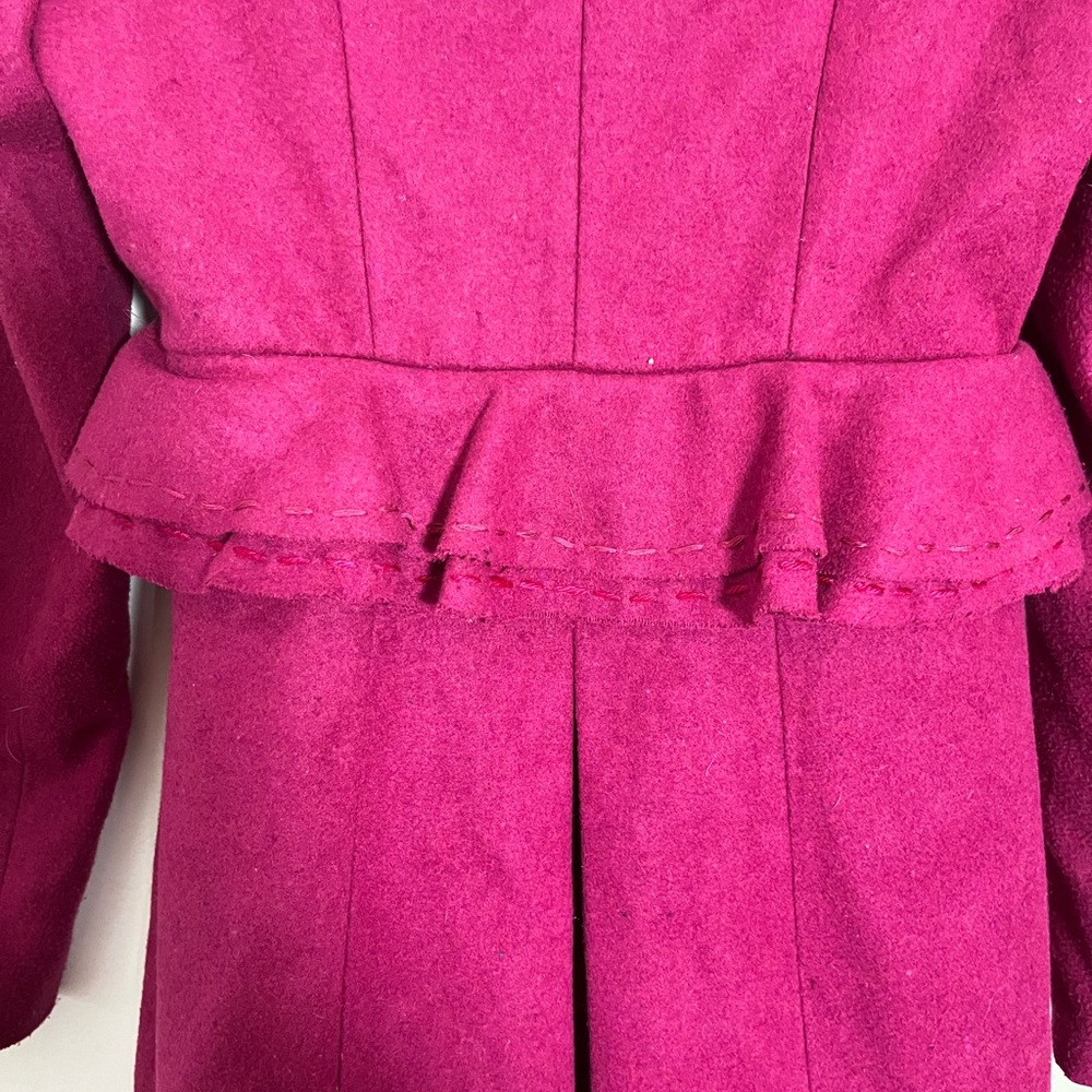 Lulumari Fuchsia Ruffled Trench Coat - Picture 6 of 9